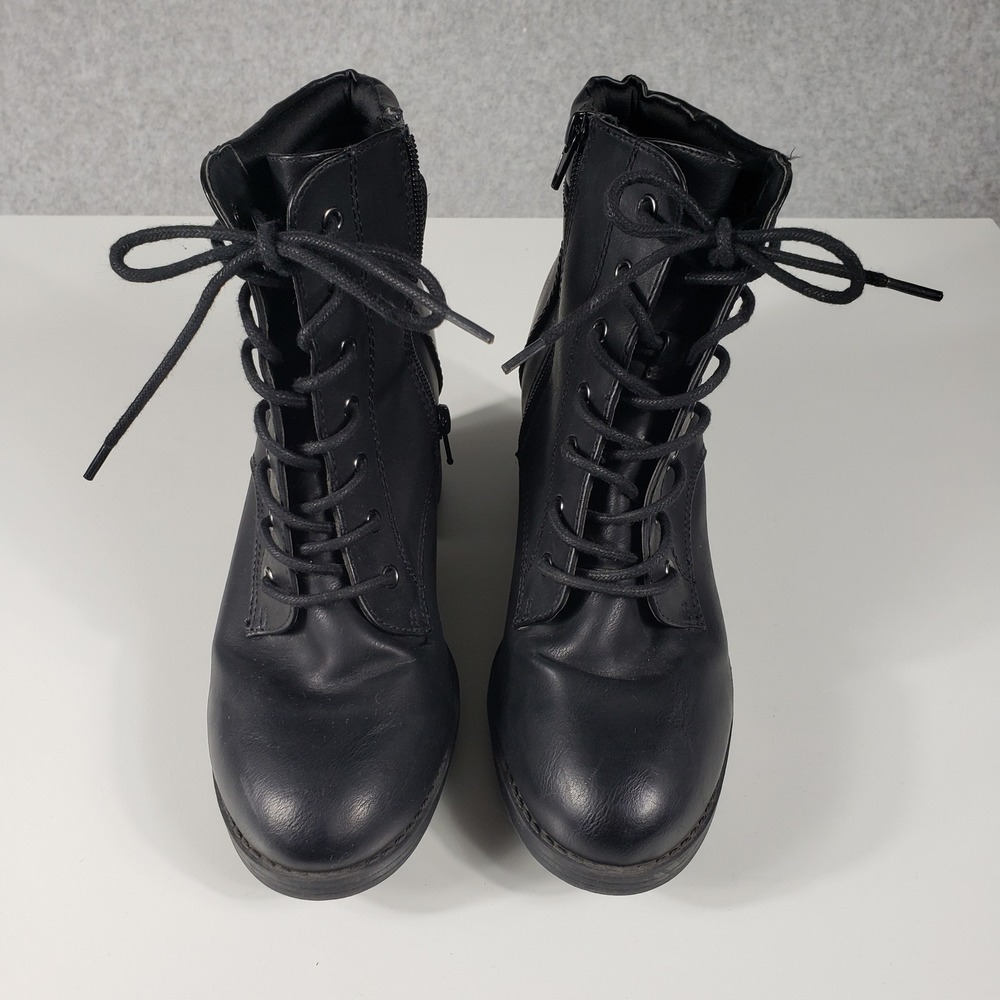 Esmeralda Womens Combat‎ Boots Size 8.5 Black Chunky Lug Sole Lace Up Moto Goth - Picture 9 of 14